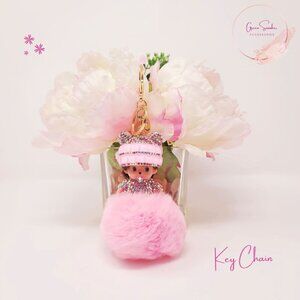 GreenSnooker, Keychain, Cute Monchichi, Pompom Ball